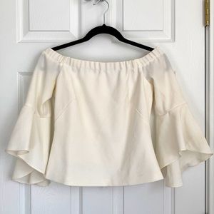 Eliza J white bell sleeve off the shoulder top 6